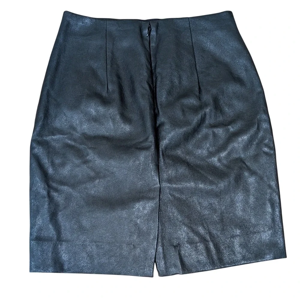 NWT J.Crew Womens Pencil Skirt 4P Faux Leather Black High Waist Workwear Classic